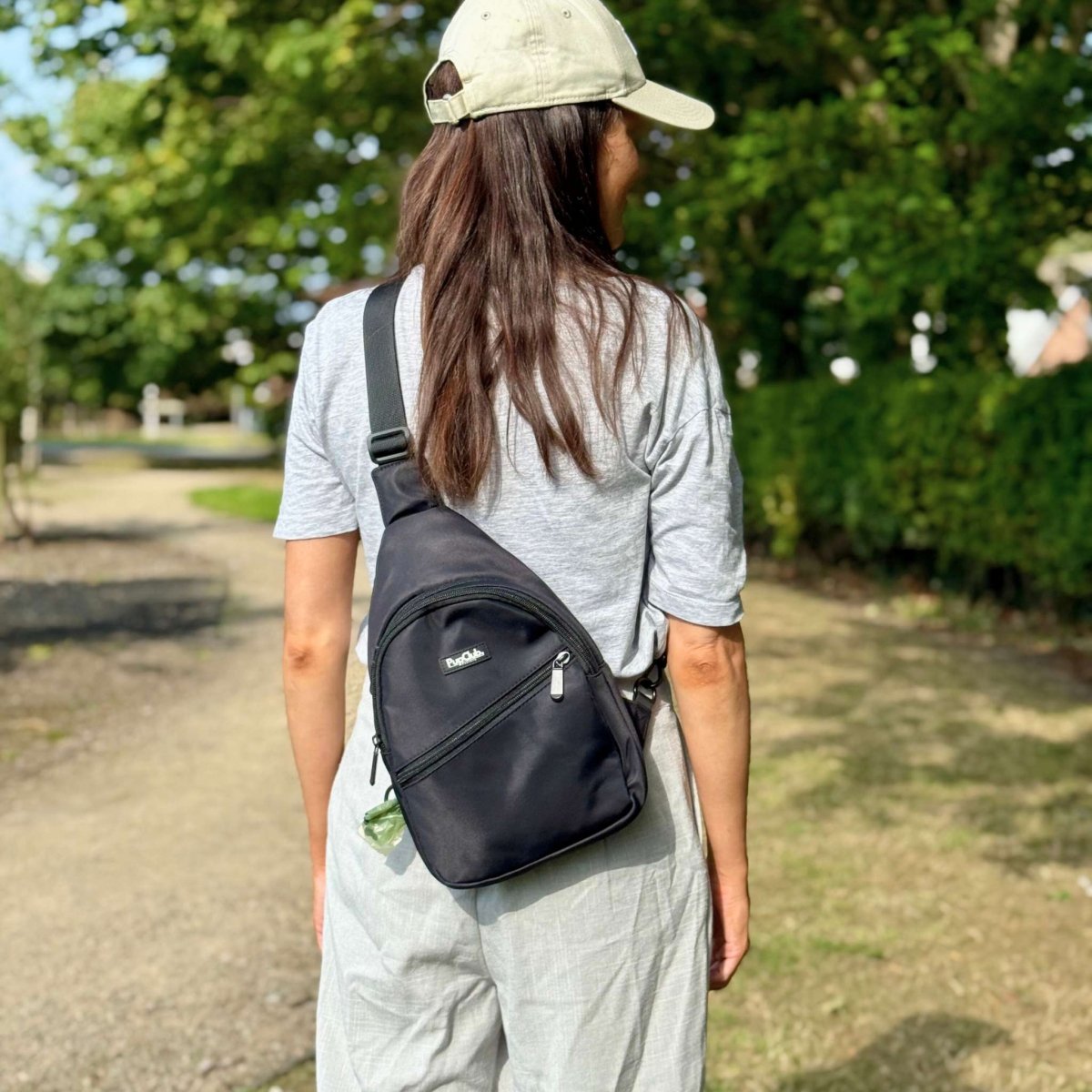 Black Dog Walking Sling Backpack