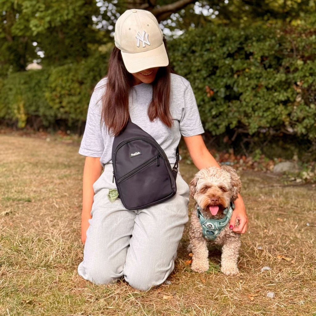 Black Dog Walking Sling Backpack