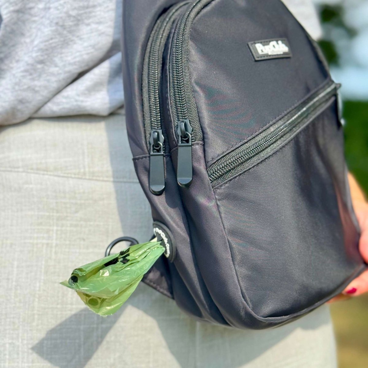 Black Dog Walking Sling Backpack
