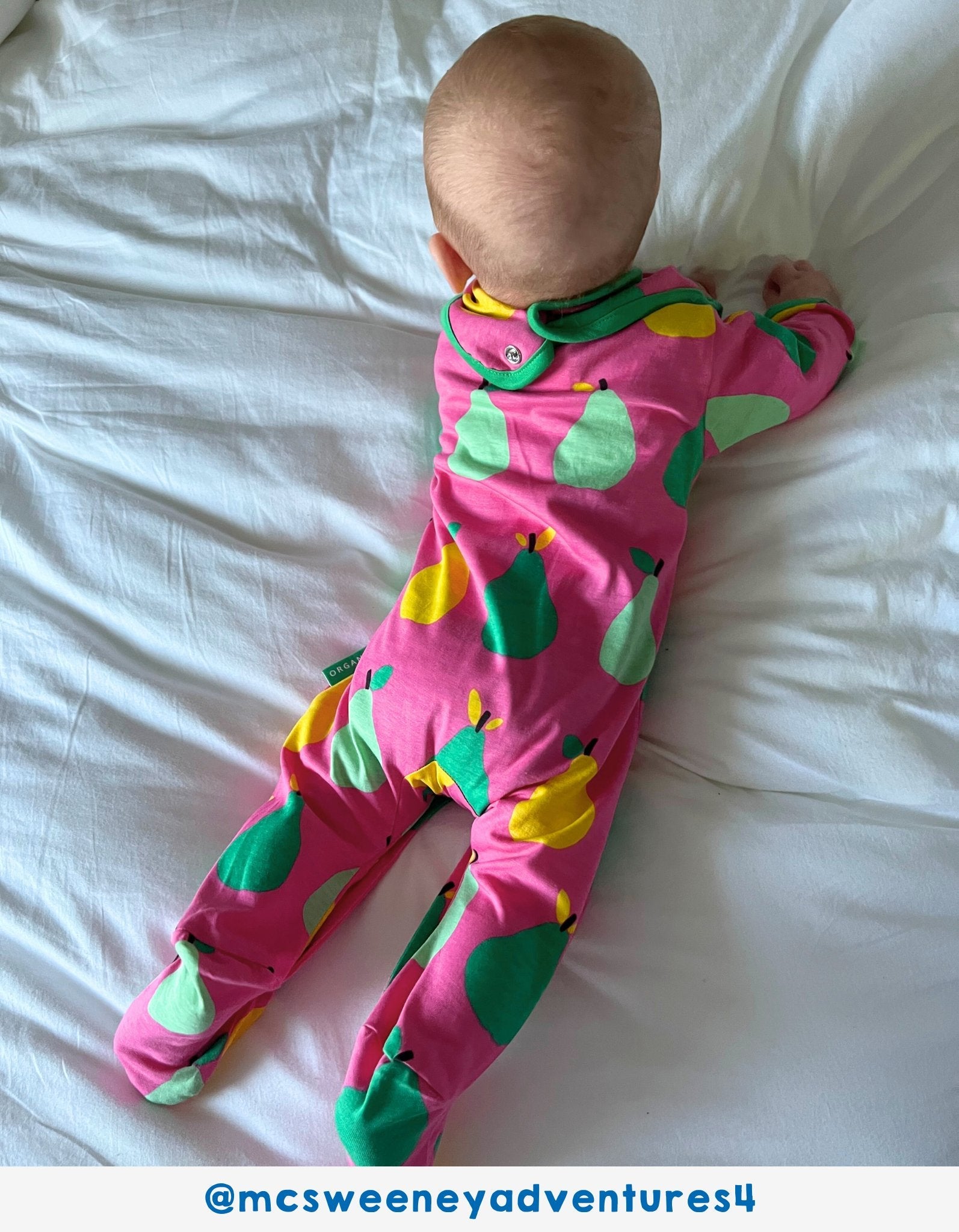 Organic Pear Print Babygrow