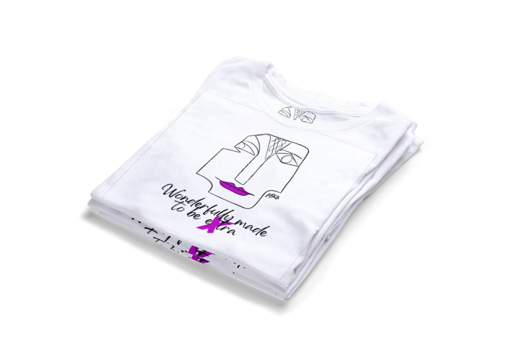 Wonderfully Made to Be Extra Red Lips White Organic Cotton T-Shirt