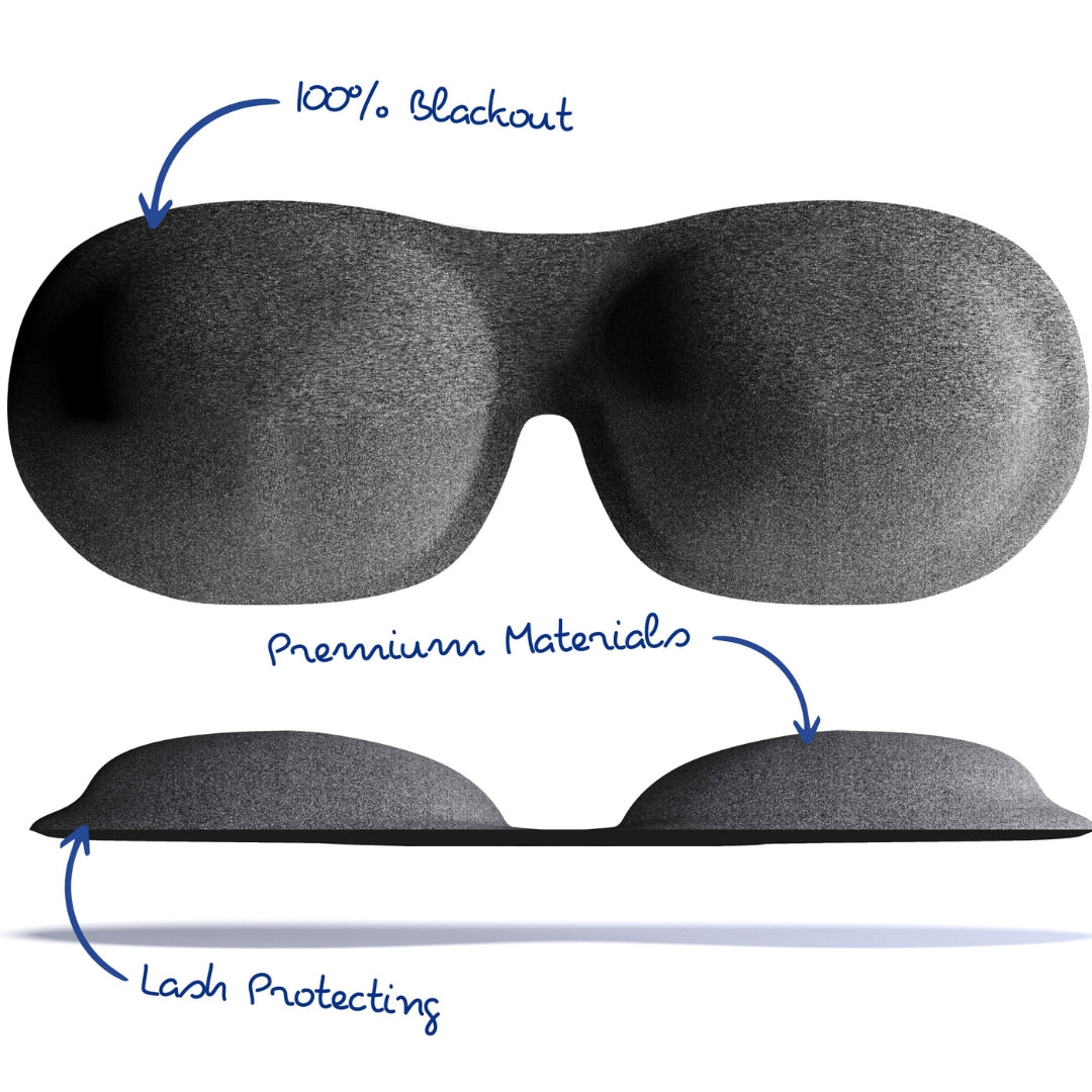 Contoured 3D Blackout Sleep Mask in Dark Grey Marl