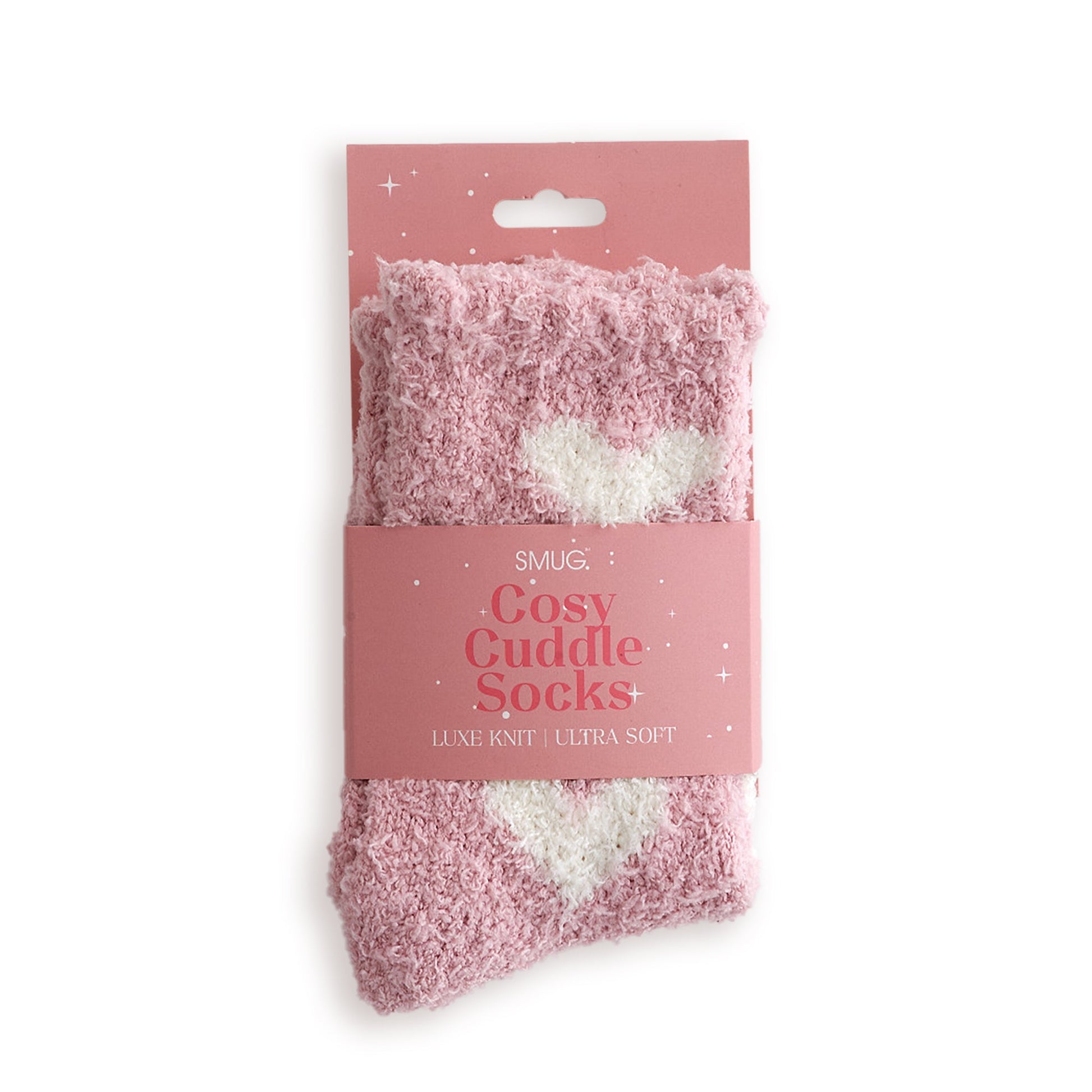 Cosy Cuddle Socks White Hearts