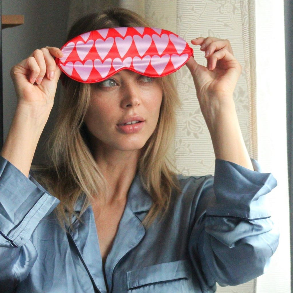 Satin Sleep Mask in Longheart Print