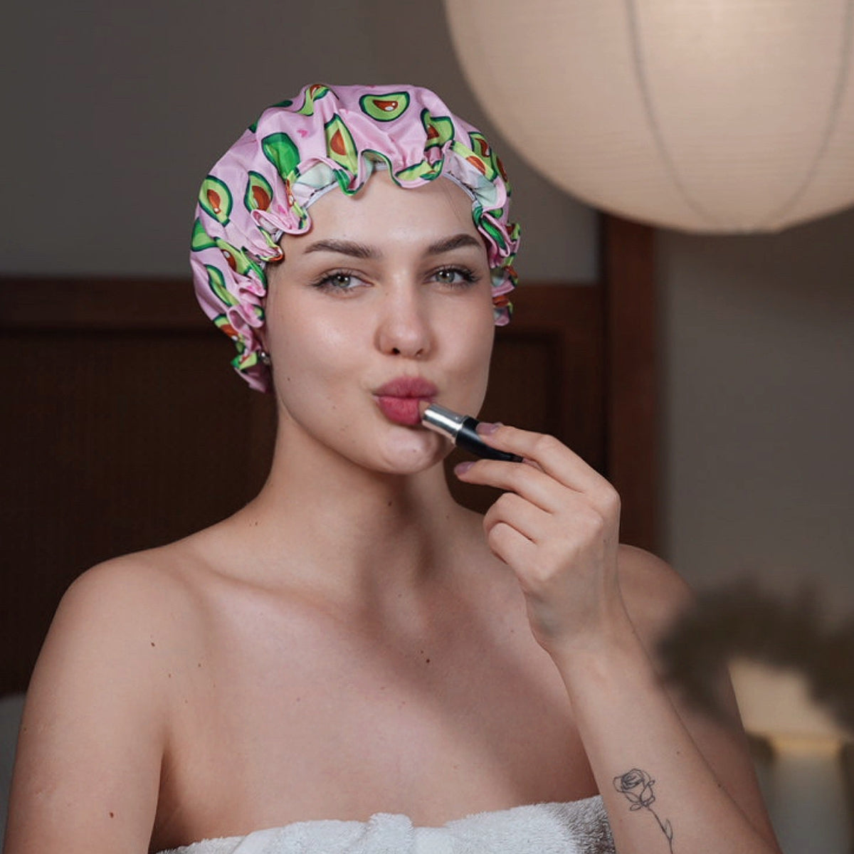 Avocado Print Shower Cap