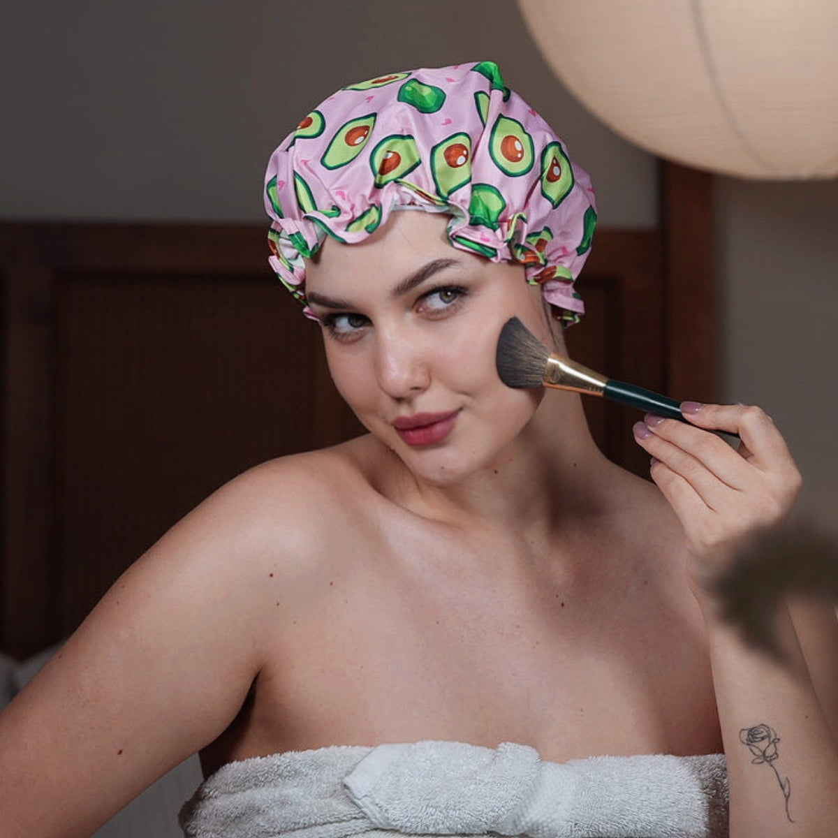 Avocado Print Shower Cap