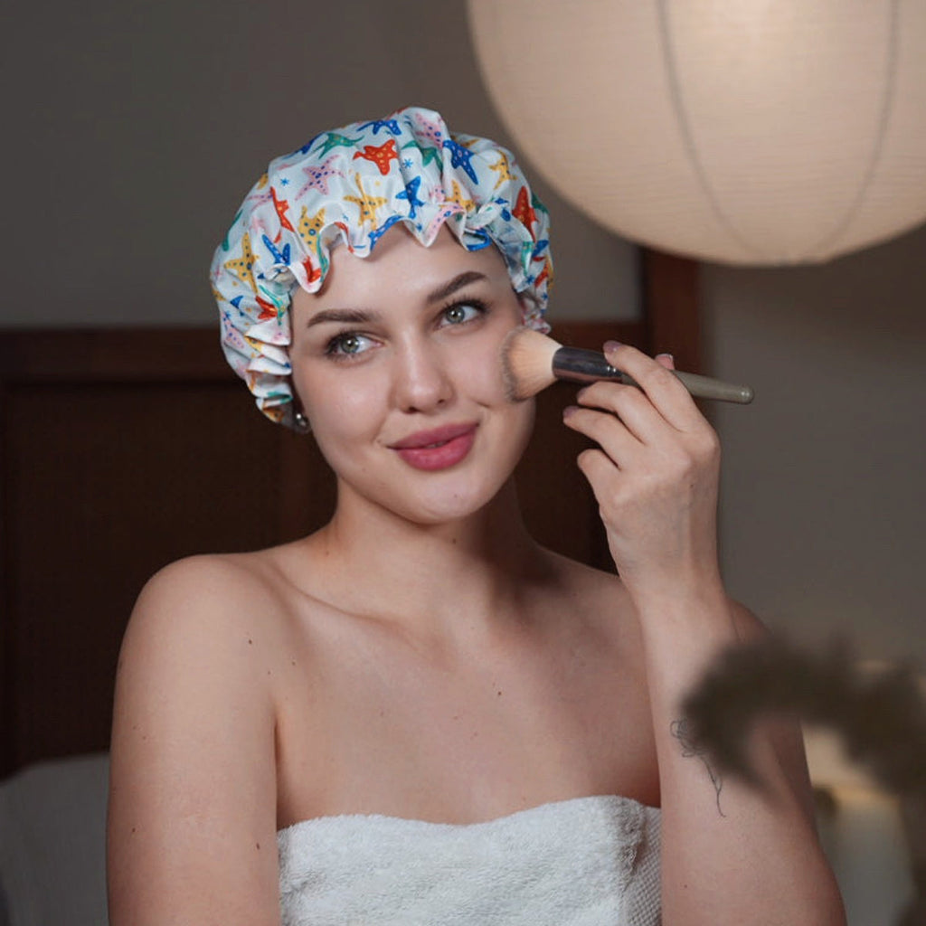 Starfish Print Shower Cap