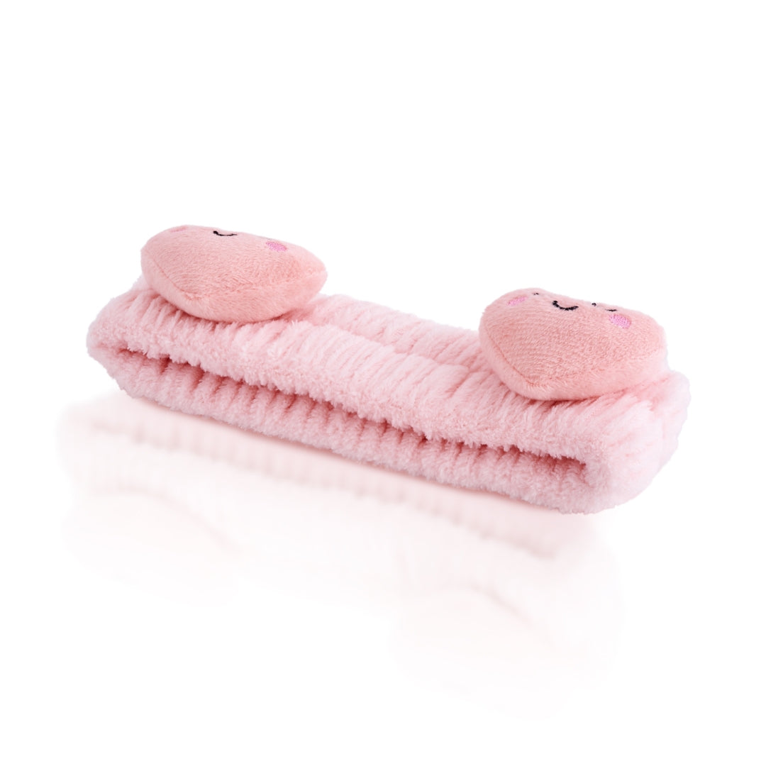 Pink Hearts Spa Headband