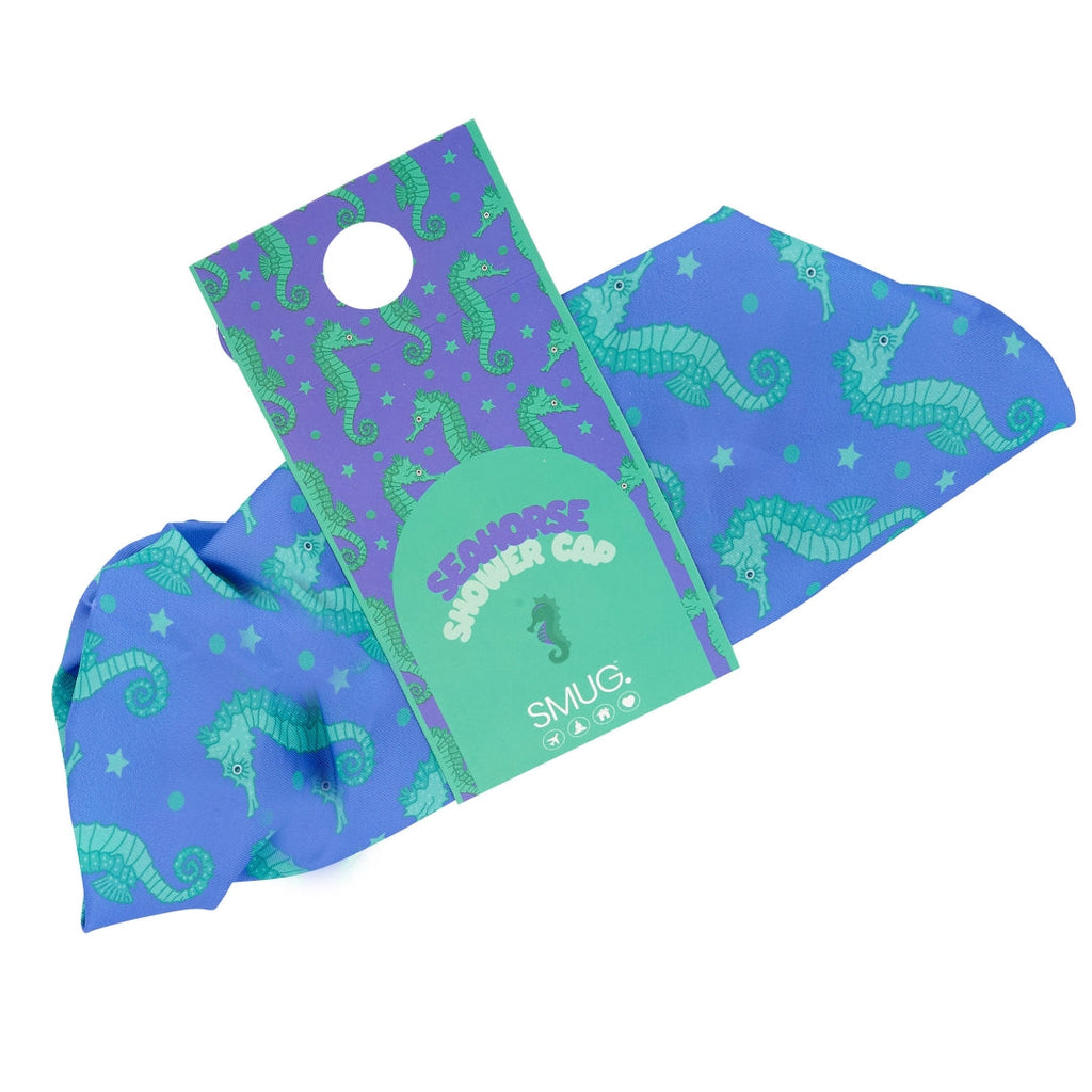 Seahorse Print Shower Cap
