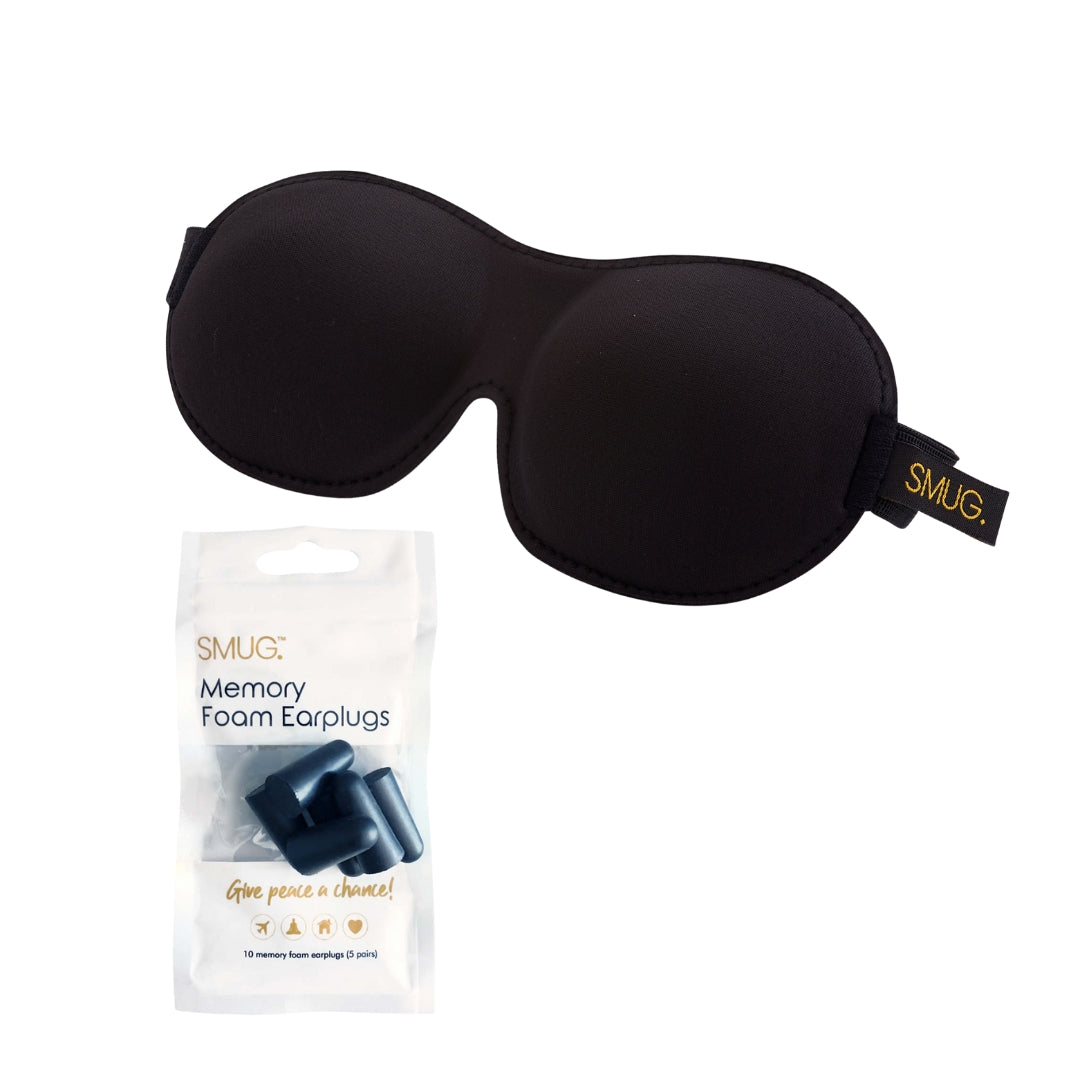Contoured 3D Blackout Sleep Mask in Black