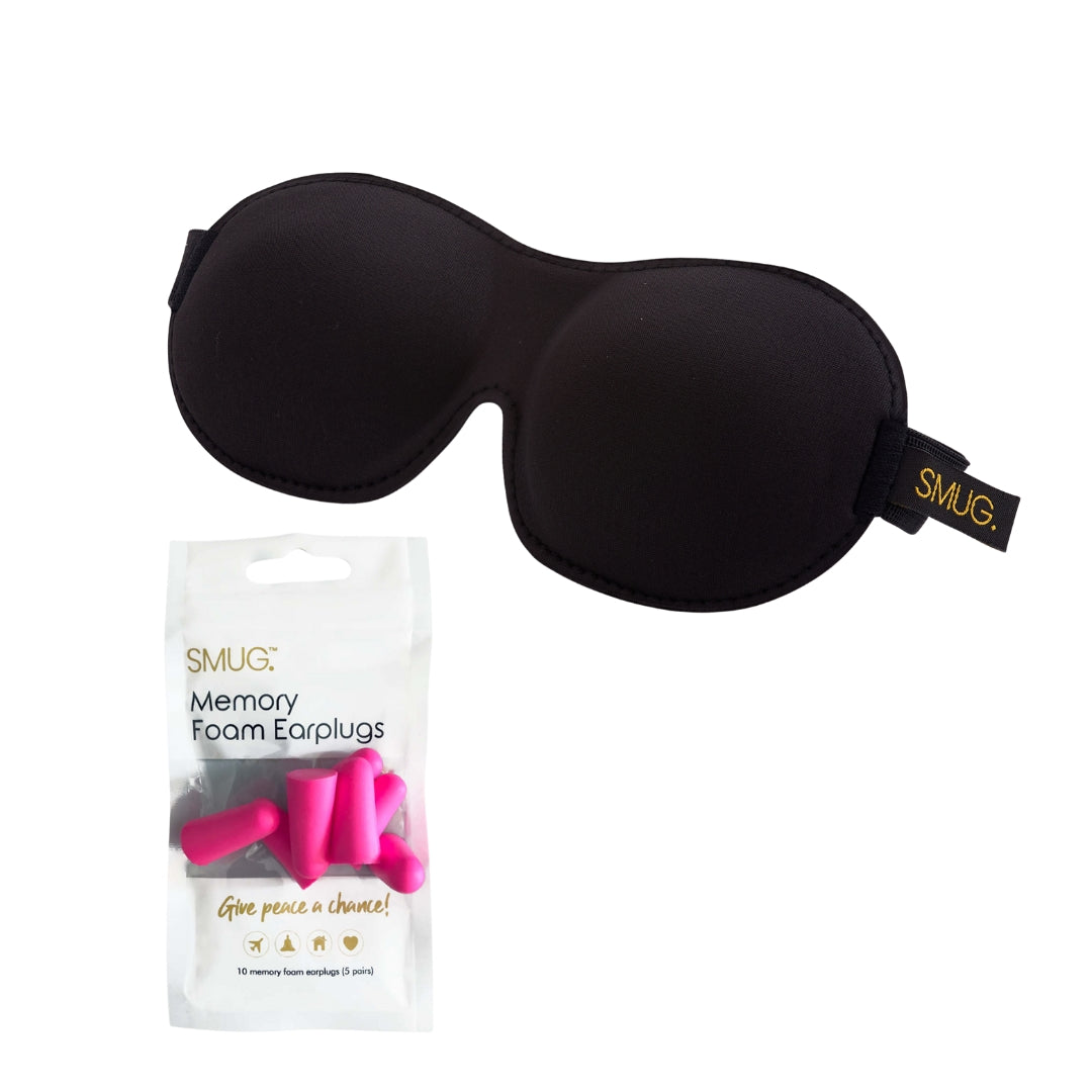 Contoured 3D Blackout Sleep Mask in Black