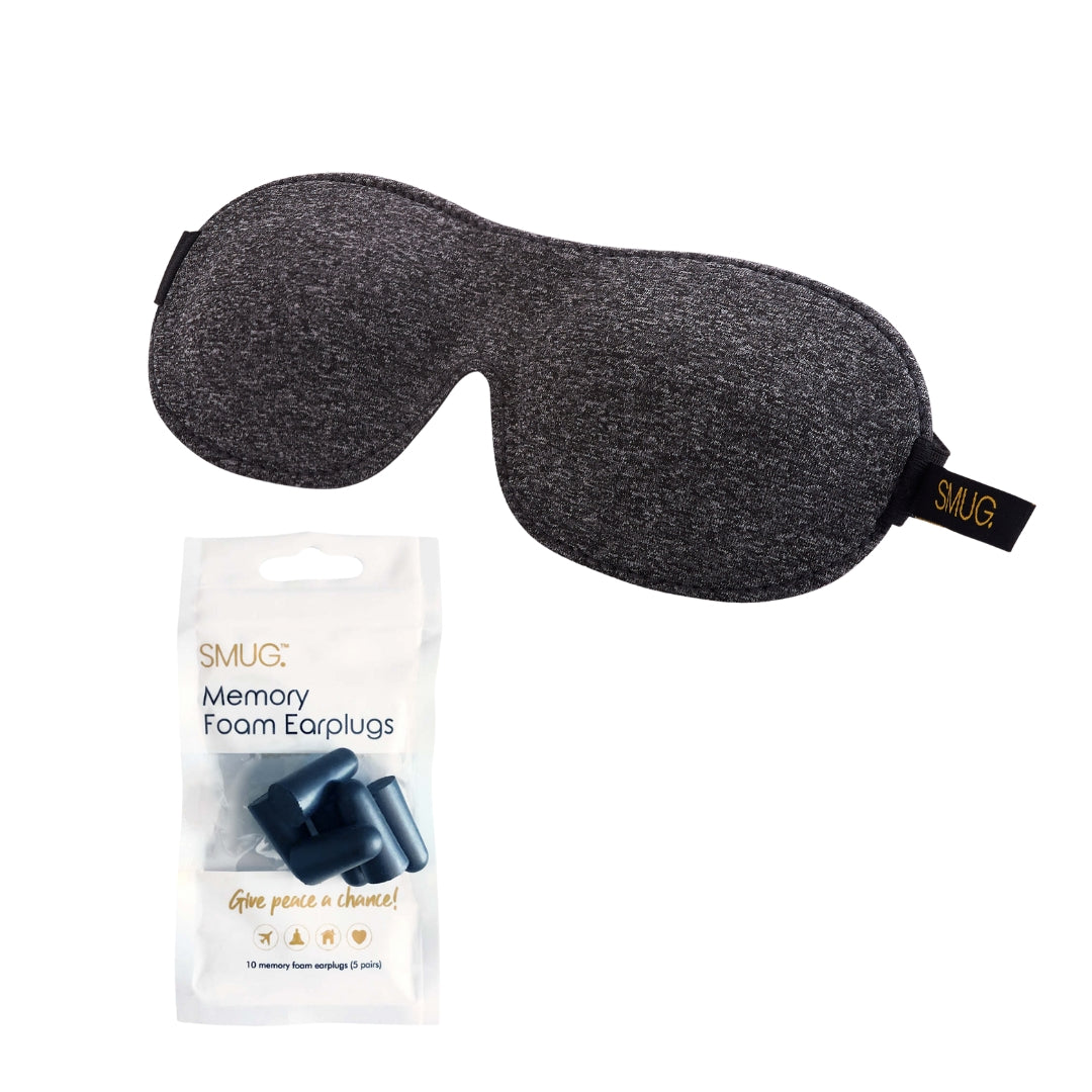 Contoured 3D Blackout Sleep Mask in Dark Grey Marl