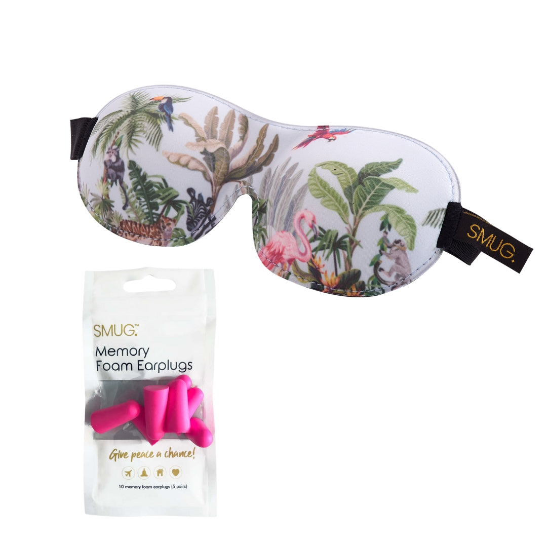 Contoured 3D Blackout Sleep Mask in Jungle Print
