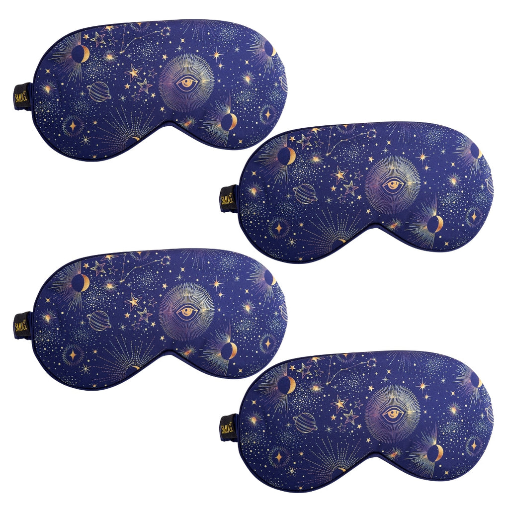 Satin Sleep Mask Multipack Set of 4 Assorted Designs