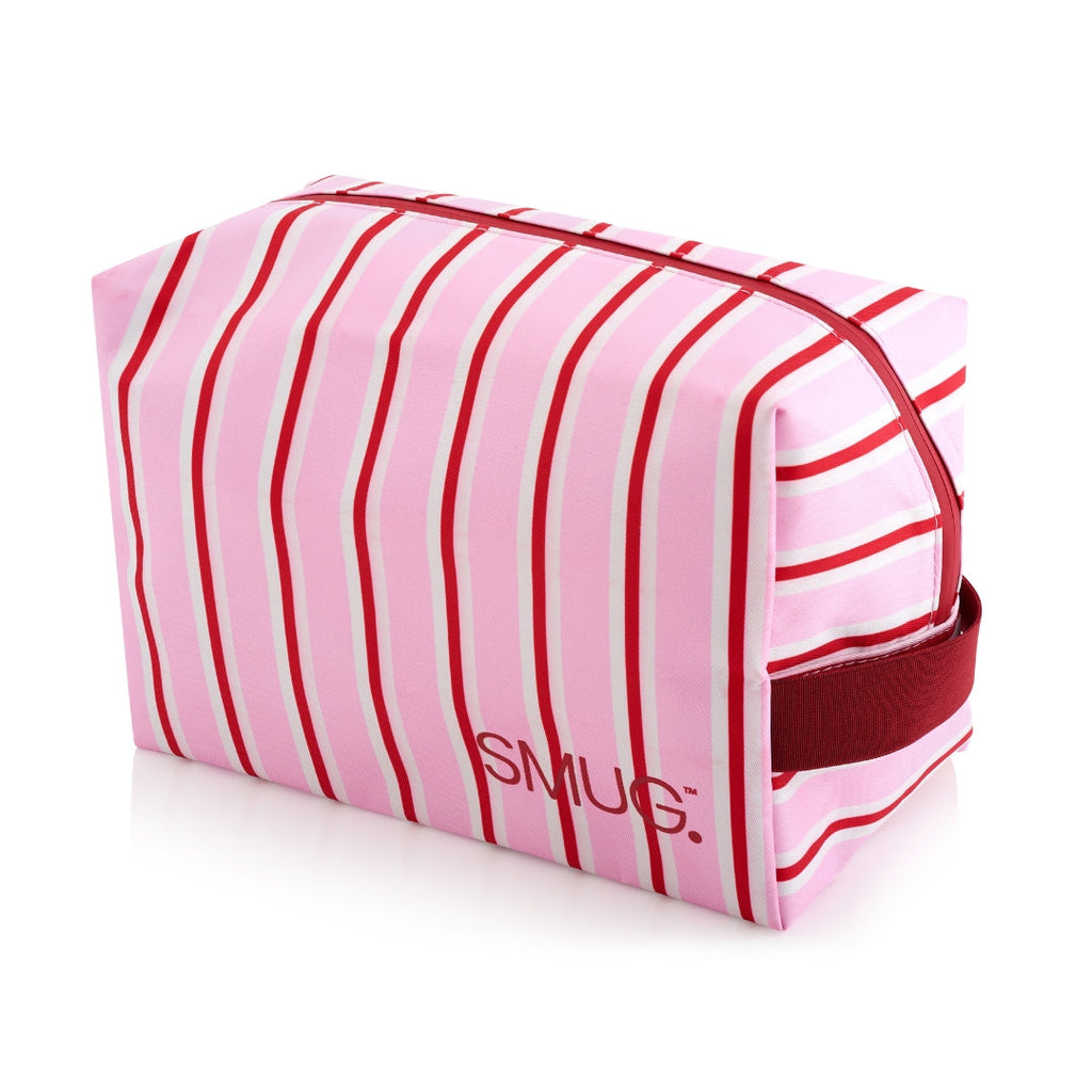 Sweet Stripe Wash Bag in Pink and Red
