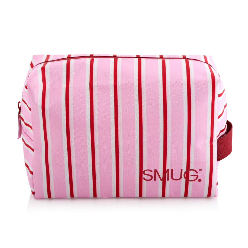 Sweet Stripe Wash Bag in Pink and Red