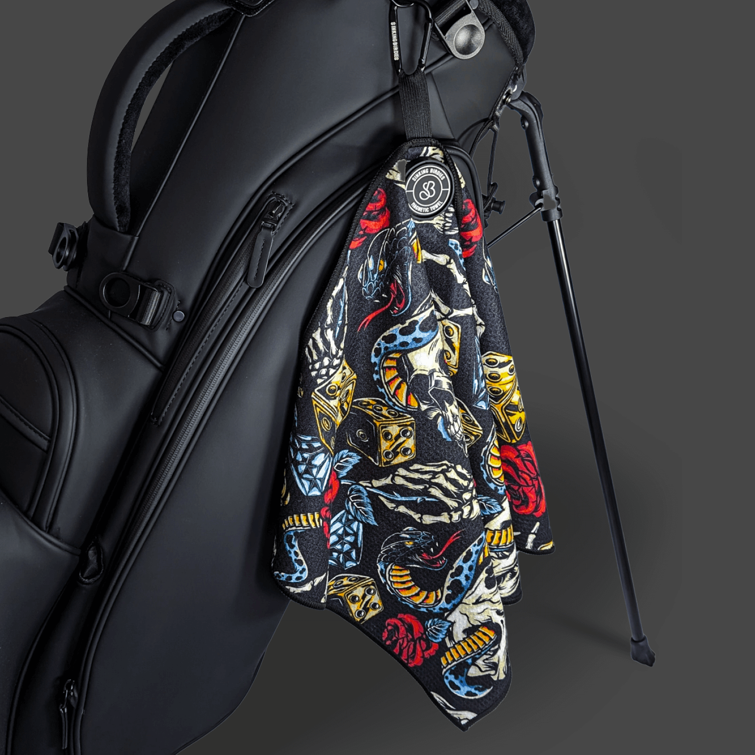Magnetic Golf Towel Snake Eyes