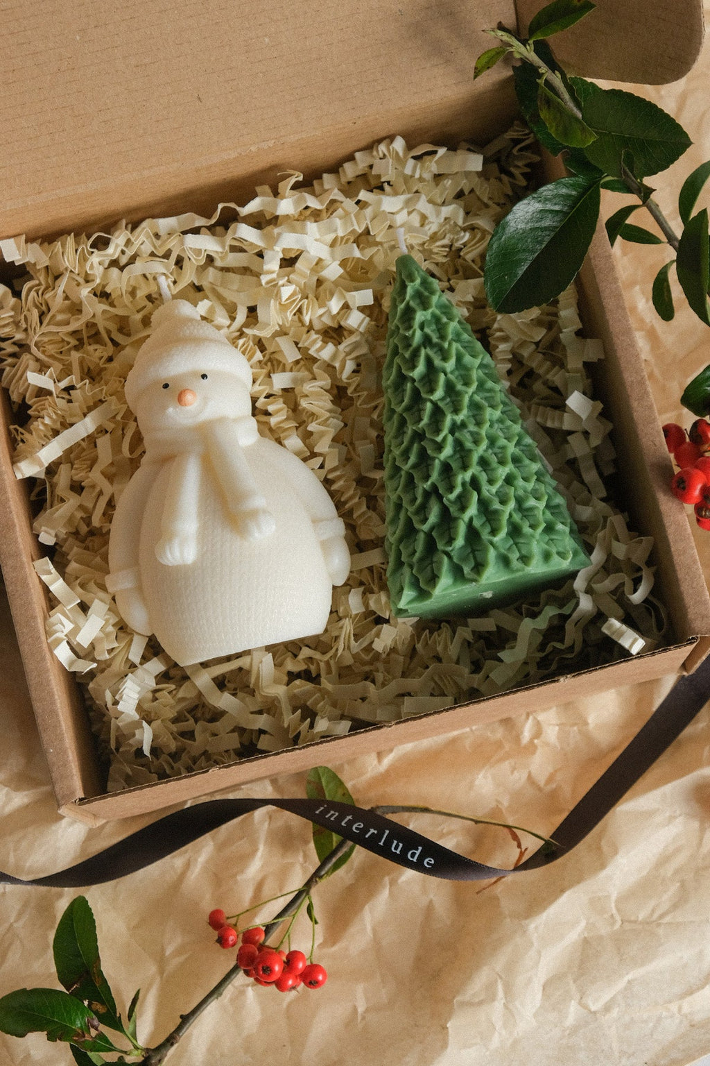 Christmas Candles Gift Set Snowman and Tree