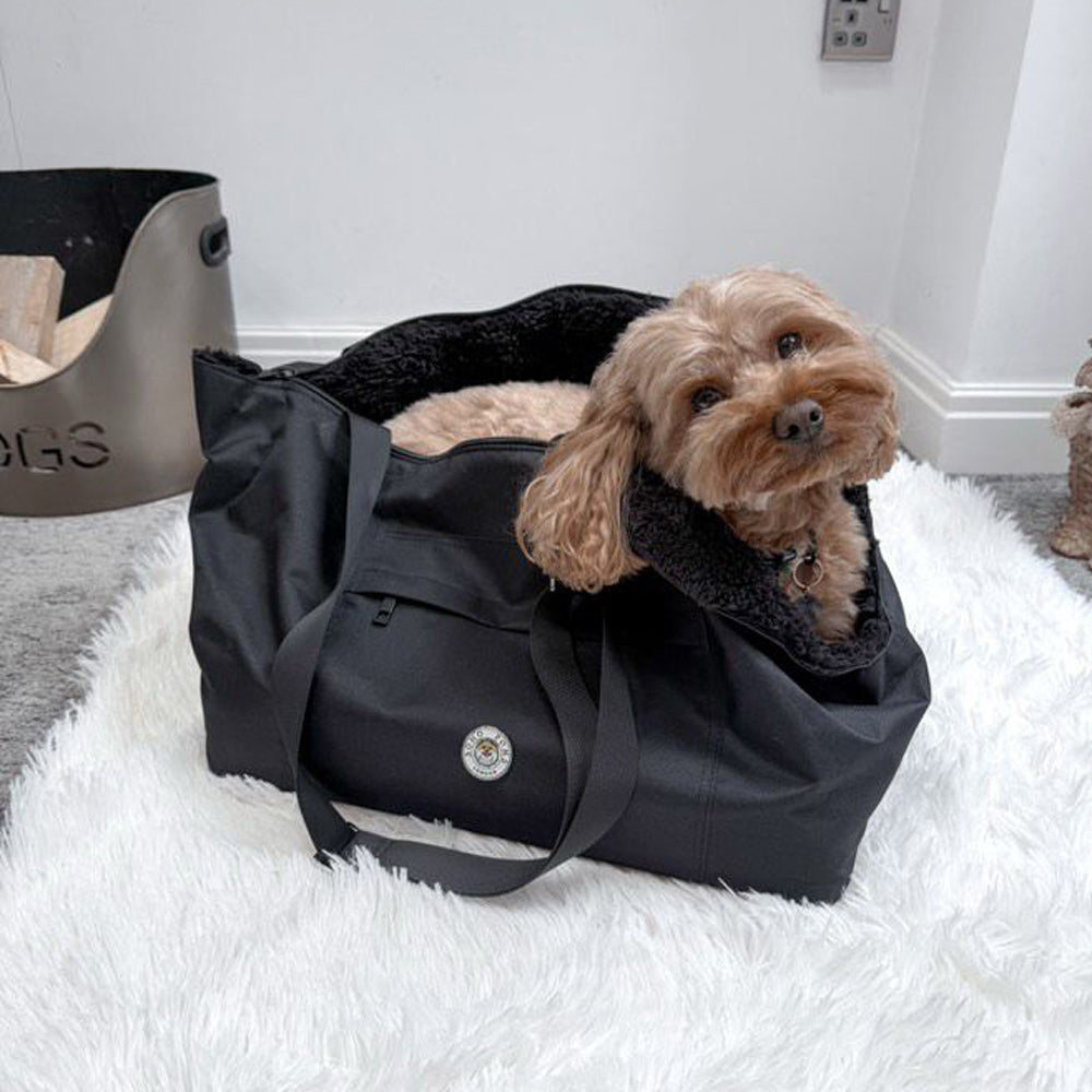 Black Waterproof Pet Carrier Bag for Dogs and Cats
