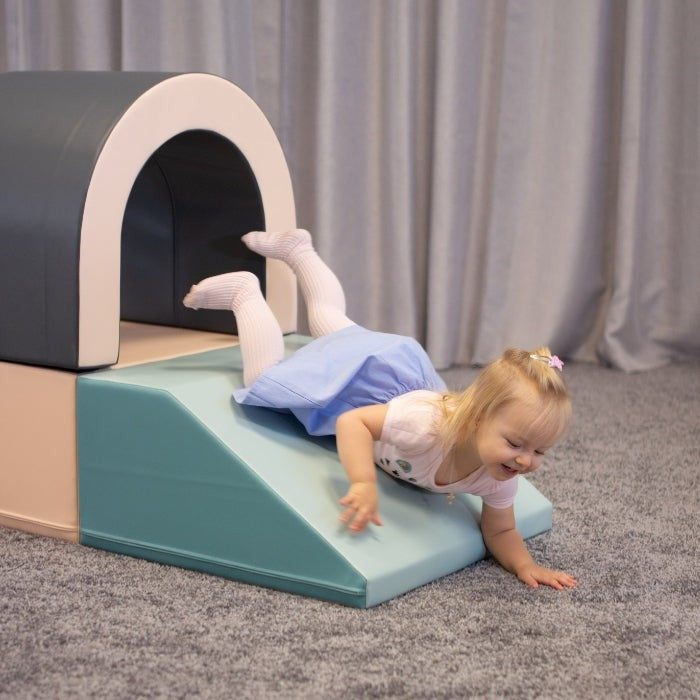soft pastel play tunnel for toddlers - cozy crawl space encouraging imaginative adventures