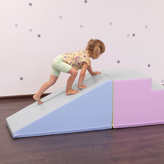 bold colorful iglu soft play step and slide set for active toddler adventures