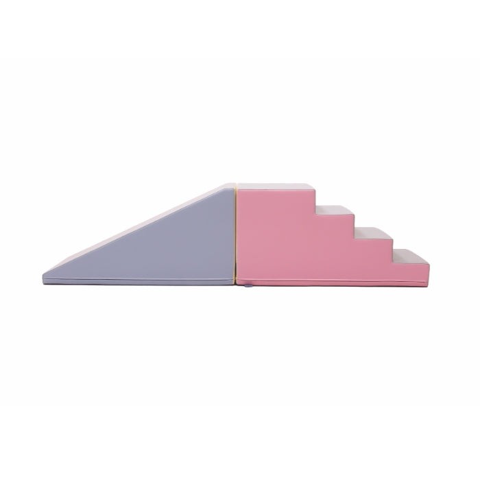 elegant iglu soft play step and slide set in a modern nursery setting