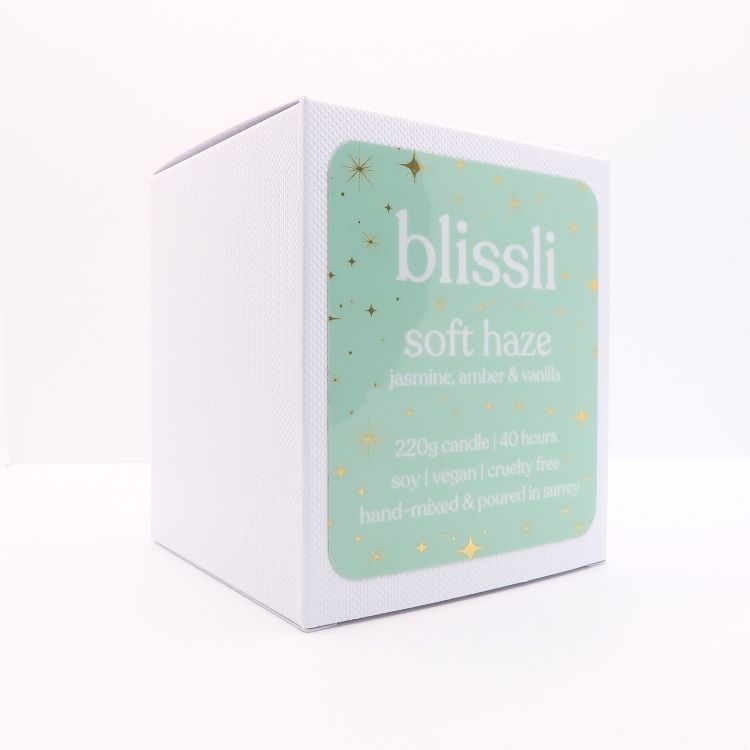 Soft Haze Jasmine Amber and Vanilla Soy Candle 220g