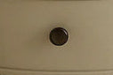 Grey Round Side Table with Three Drawers