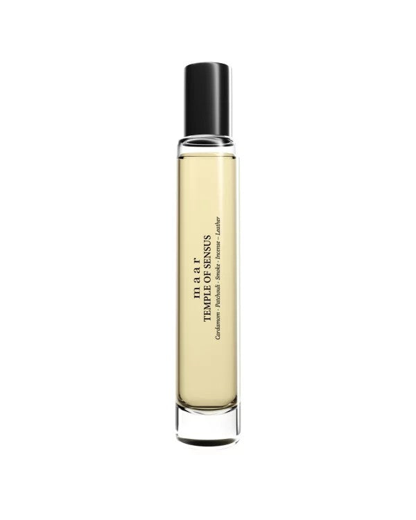 temple of sensus perfume bottle in soft, warm light evoking a cozy, comforting embrace
