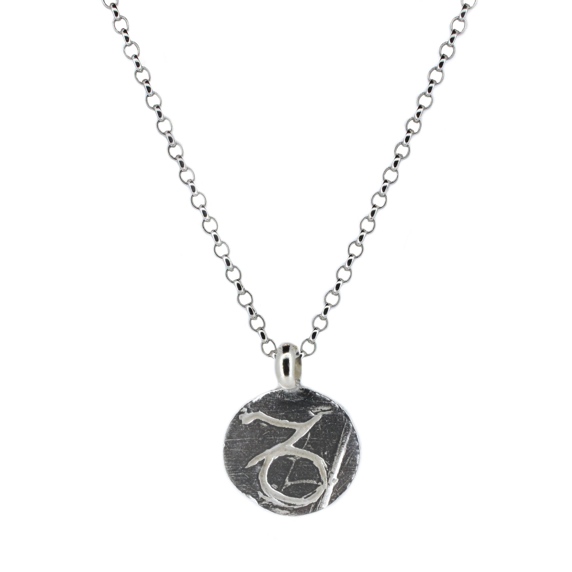 Personalised Star Sign Necklace in Recycled Silver