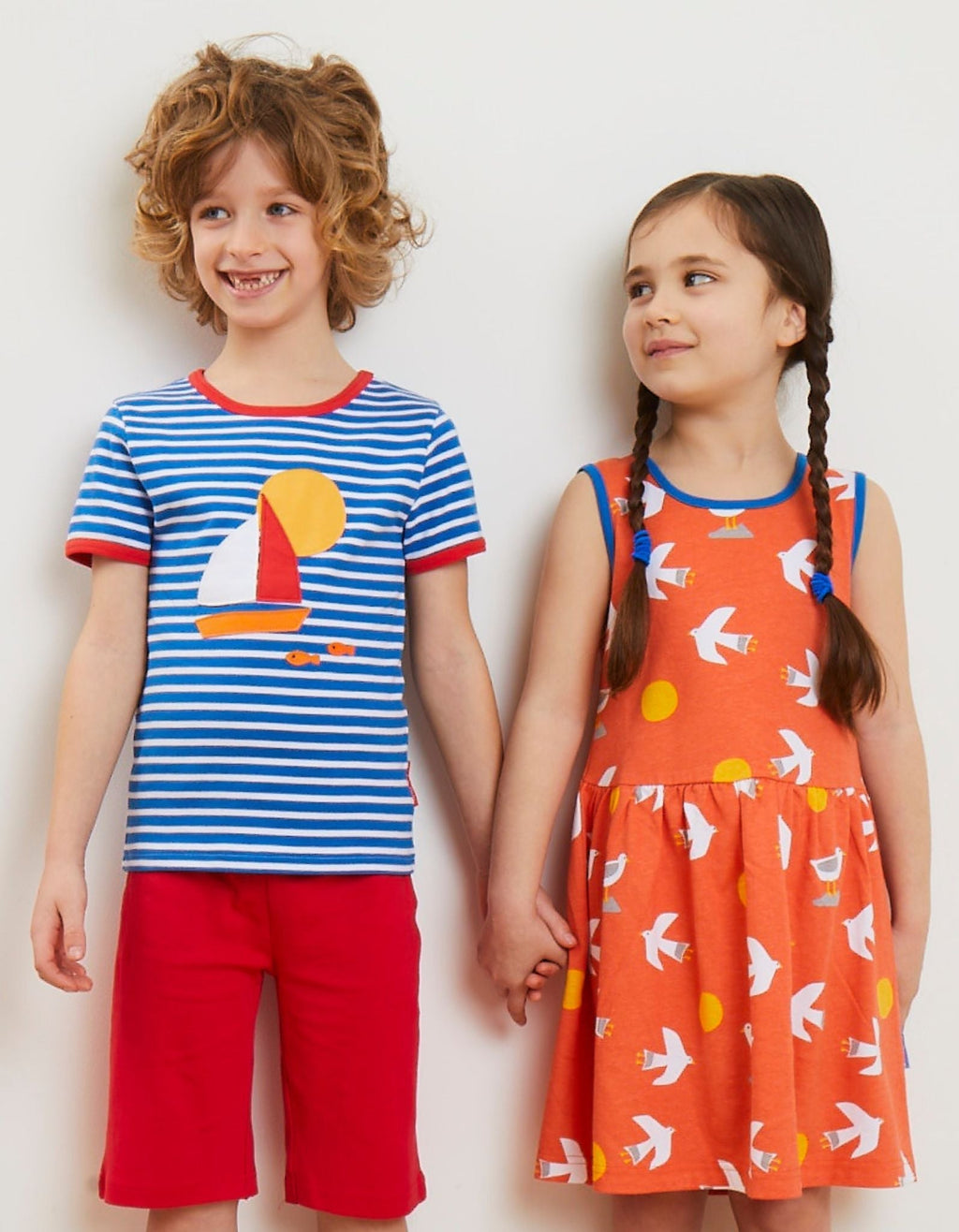 Organic Sailboat Applique Short Sleeved T Shirt