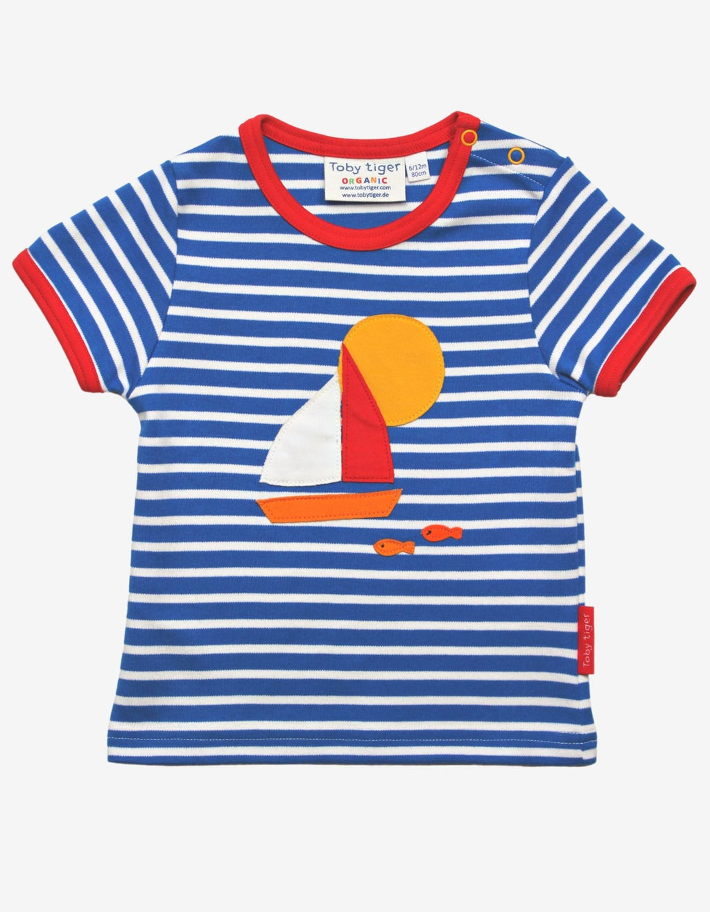 Organic Sailboat Applique Short Sleeved T Shirt