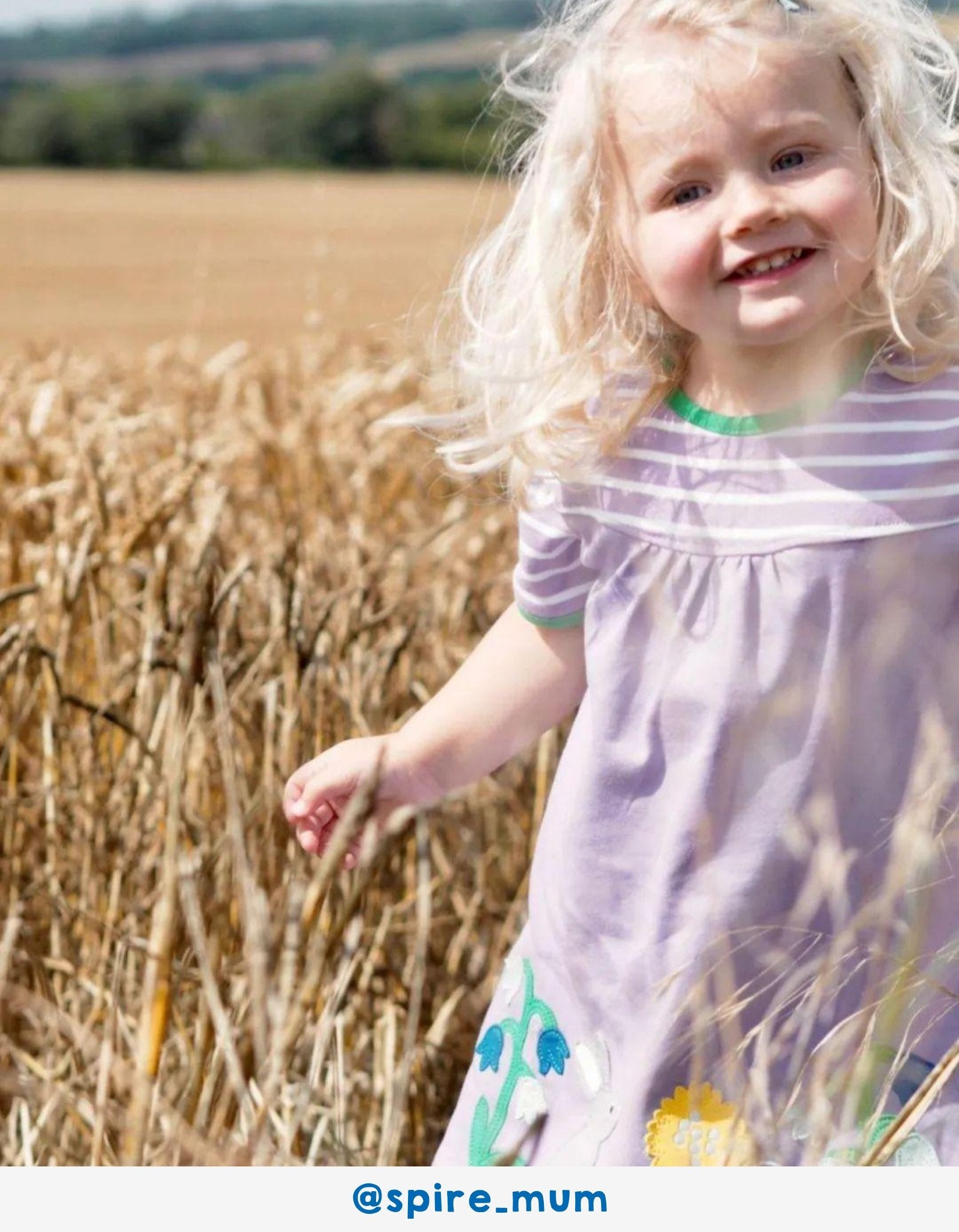 Organic Spring Applique Dress for Kids