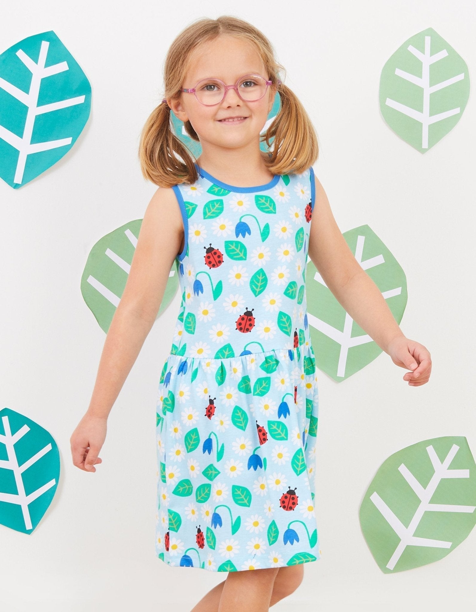 Organic English Garden Print Summer Dress for Girls