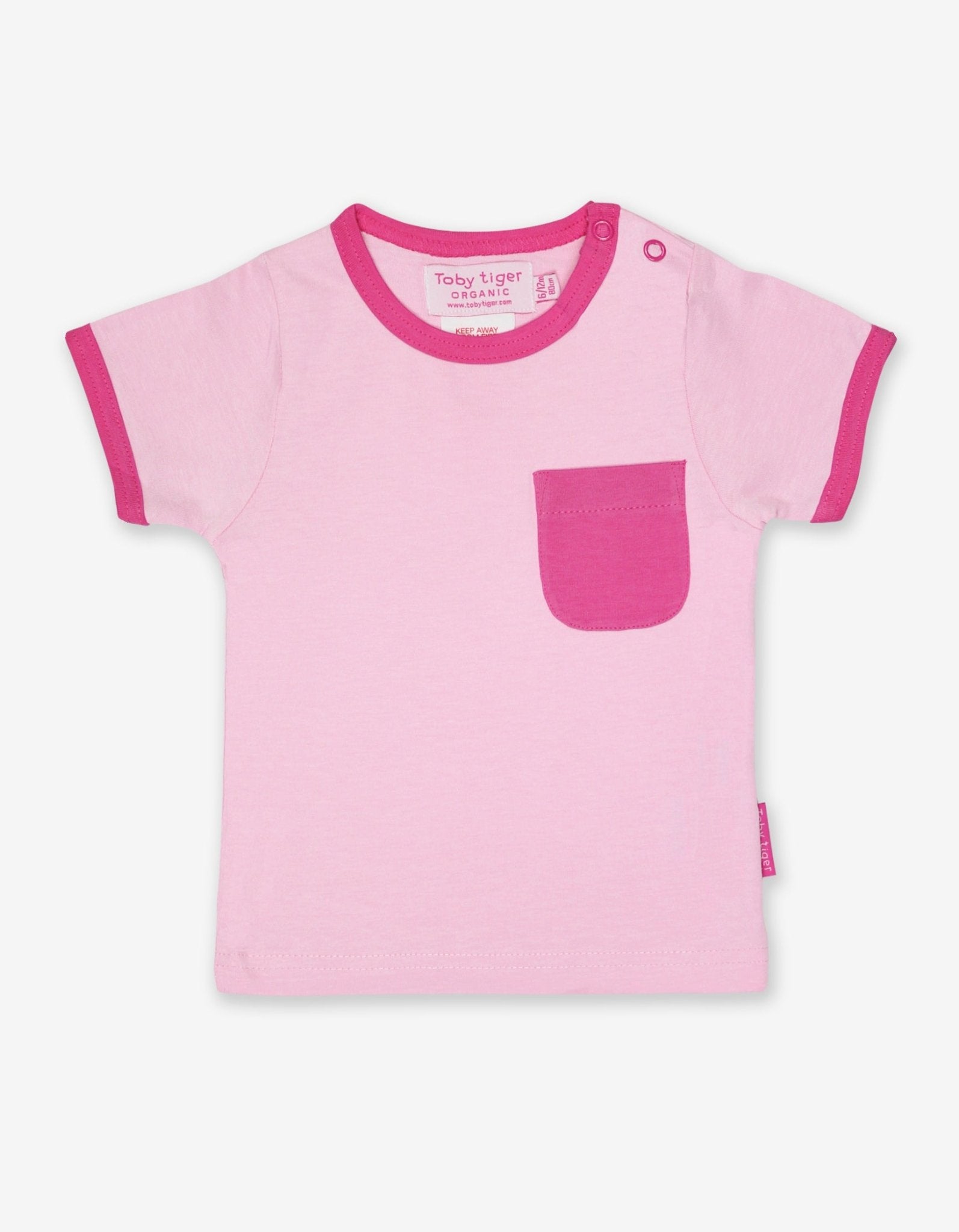 Organic Pink Multi Stripe 2 Pack Short Sleeved T Shirt