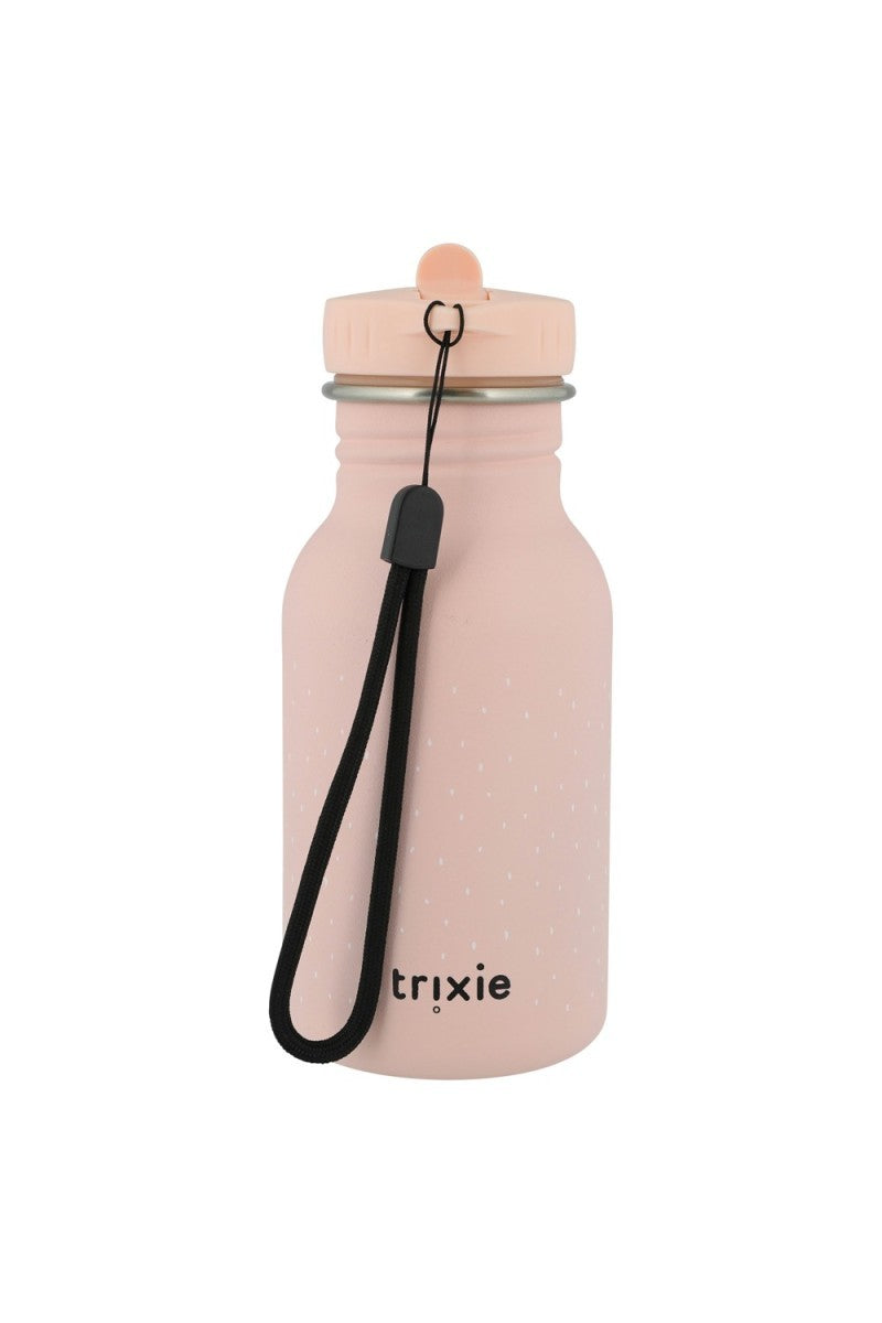 elegant mrs bunny stainless steel water bottle for kids on a minimalist background