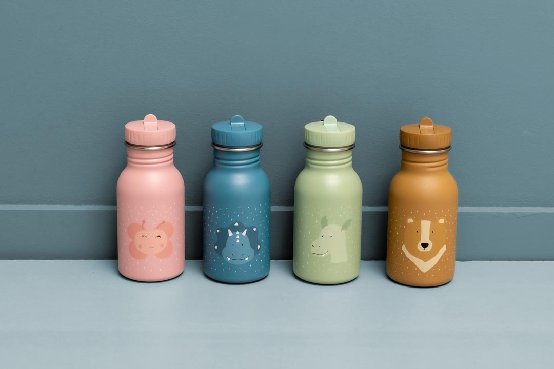 mrs bunny stainless steel water bottle for kids with a convenient carry loop
