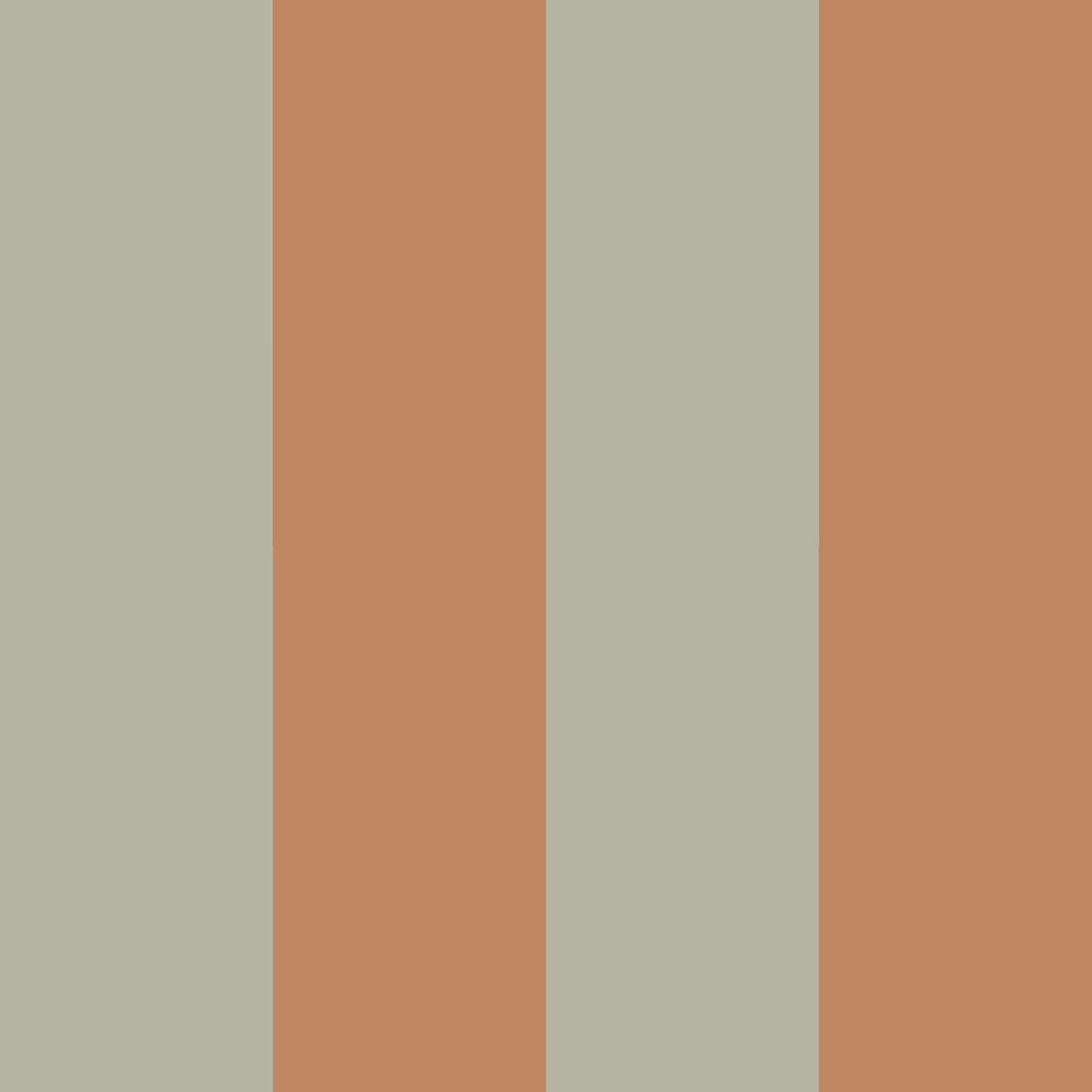 soft green and brown striped wallpaper creating a serene nursery atmosphere