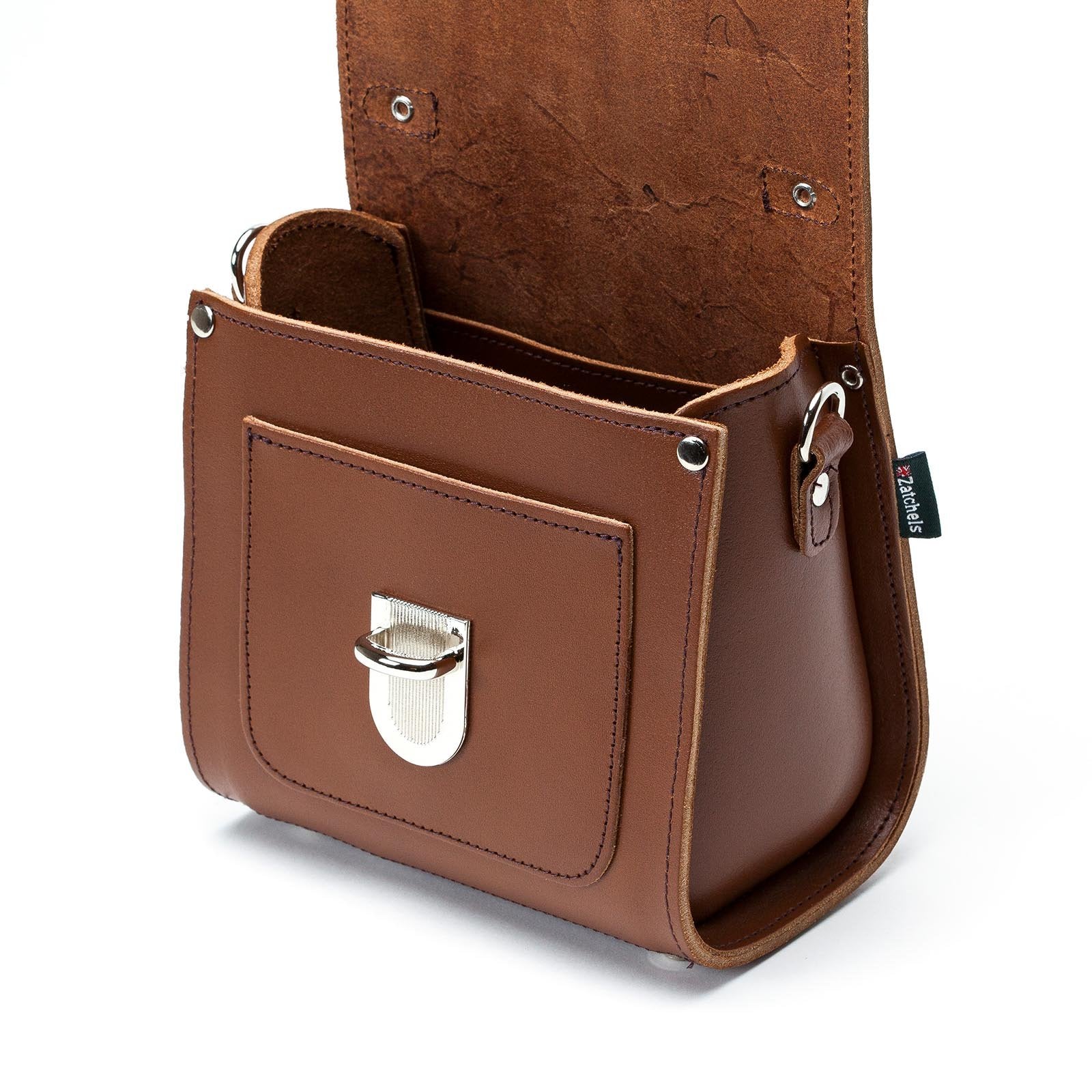 Handmade Leather Sugarcube Handbag in Chestnut