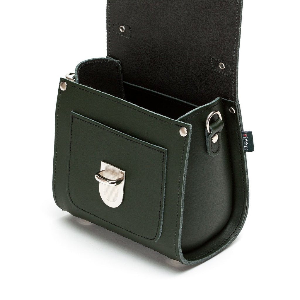 Handmade Leather Sugarcube Handbag in Ivy Green