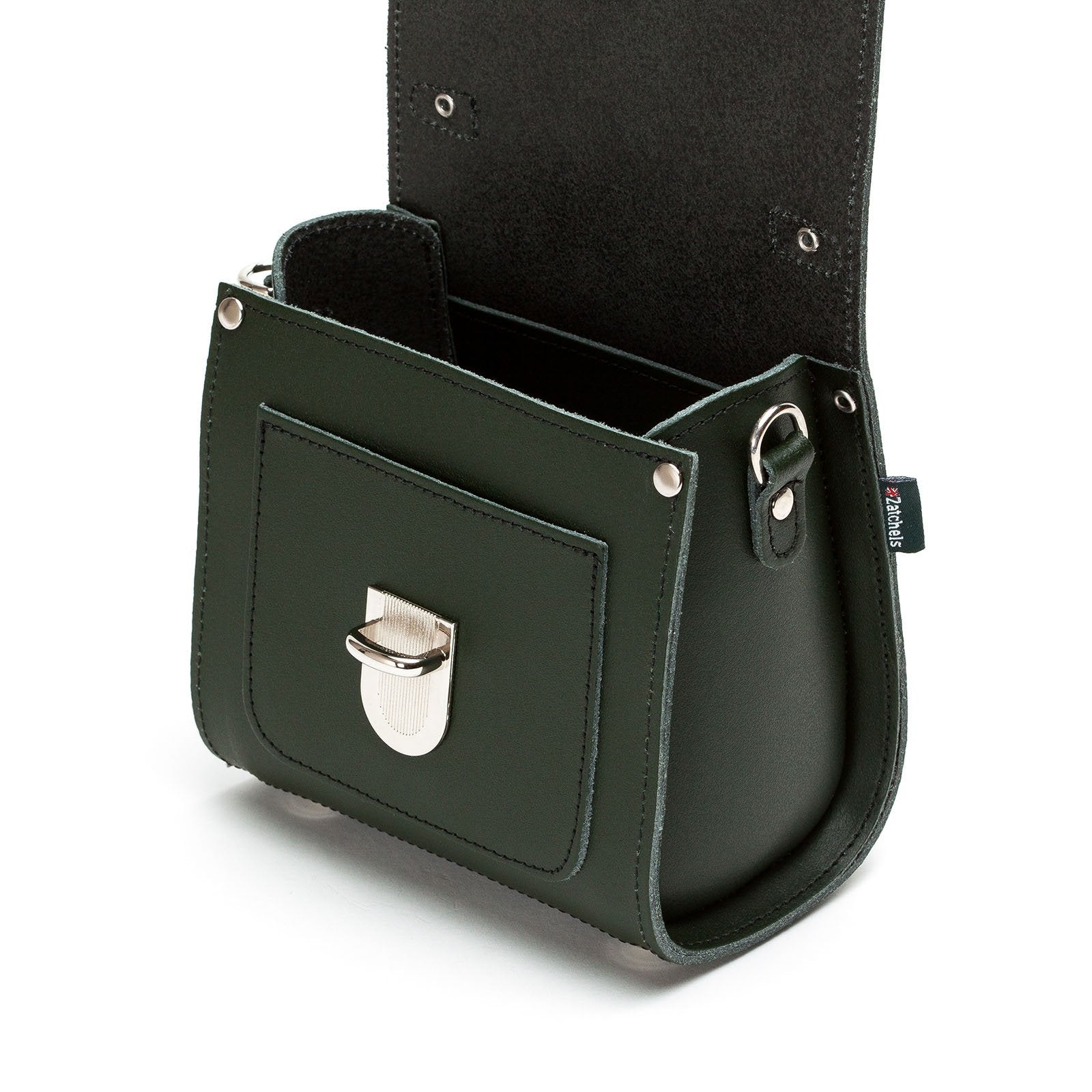 Handmade Leather Sugarcube Handbag in Ivy Green