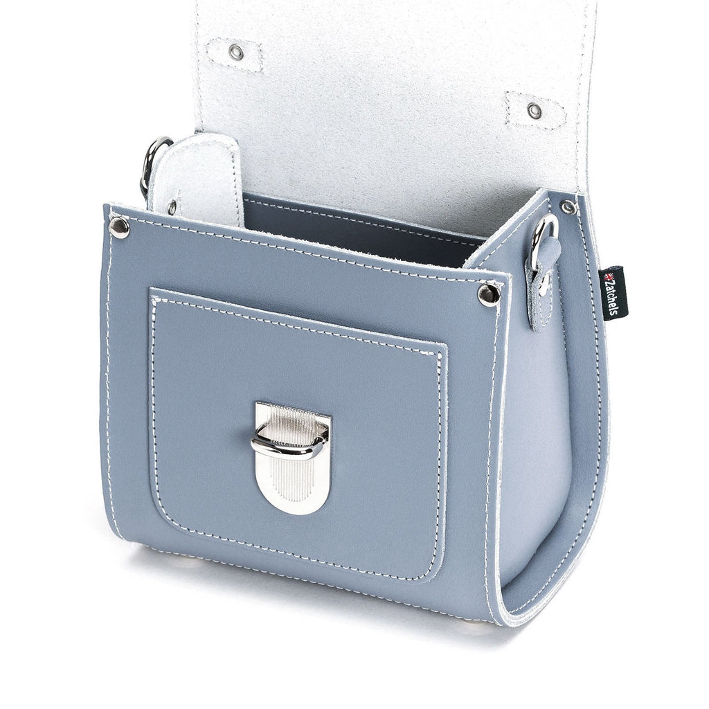 Handmade Leather Sugarcube Handbag in Lilac Grey