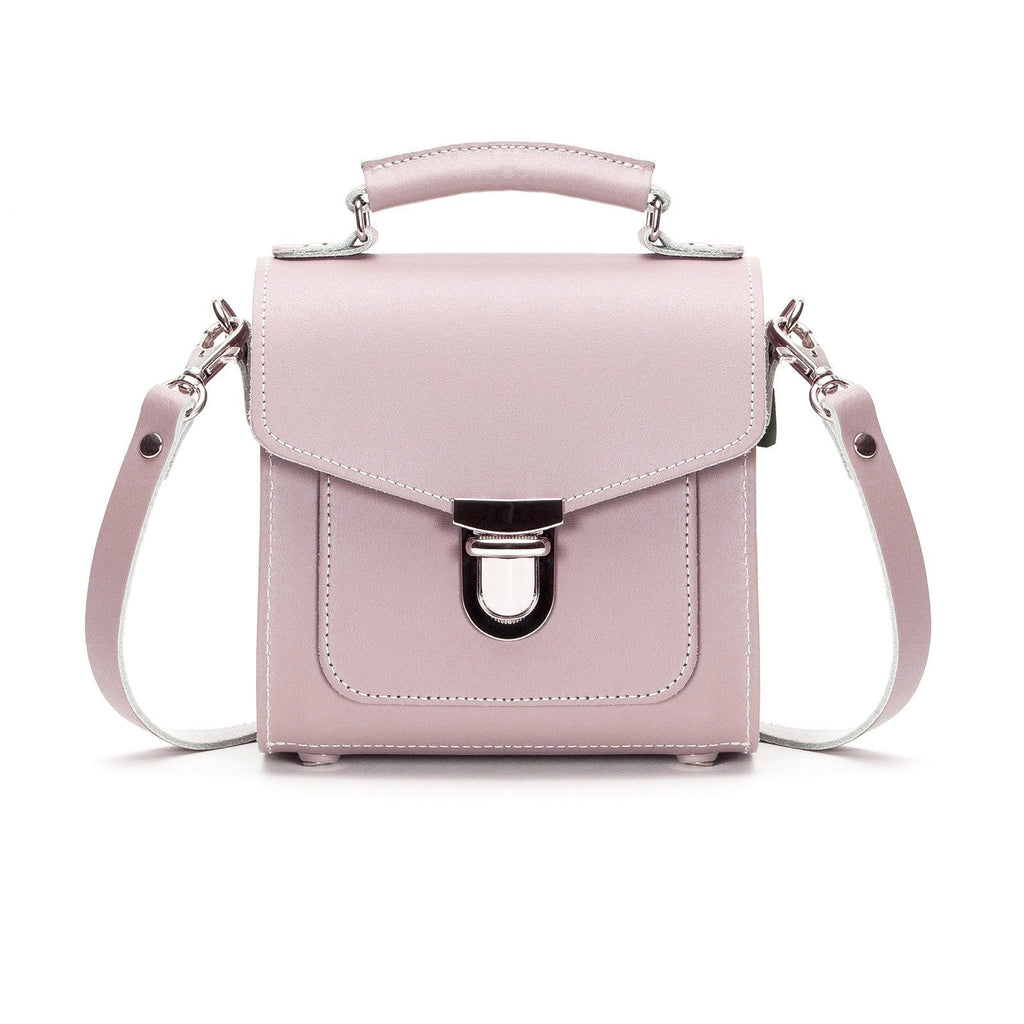 Handmade Leather Sugarcube Handbag in Rose Quartz