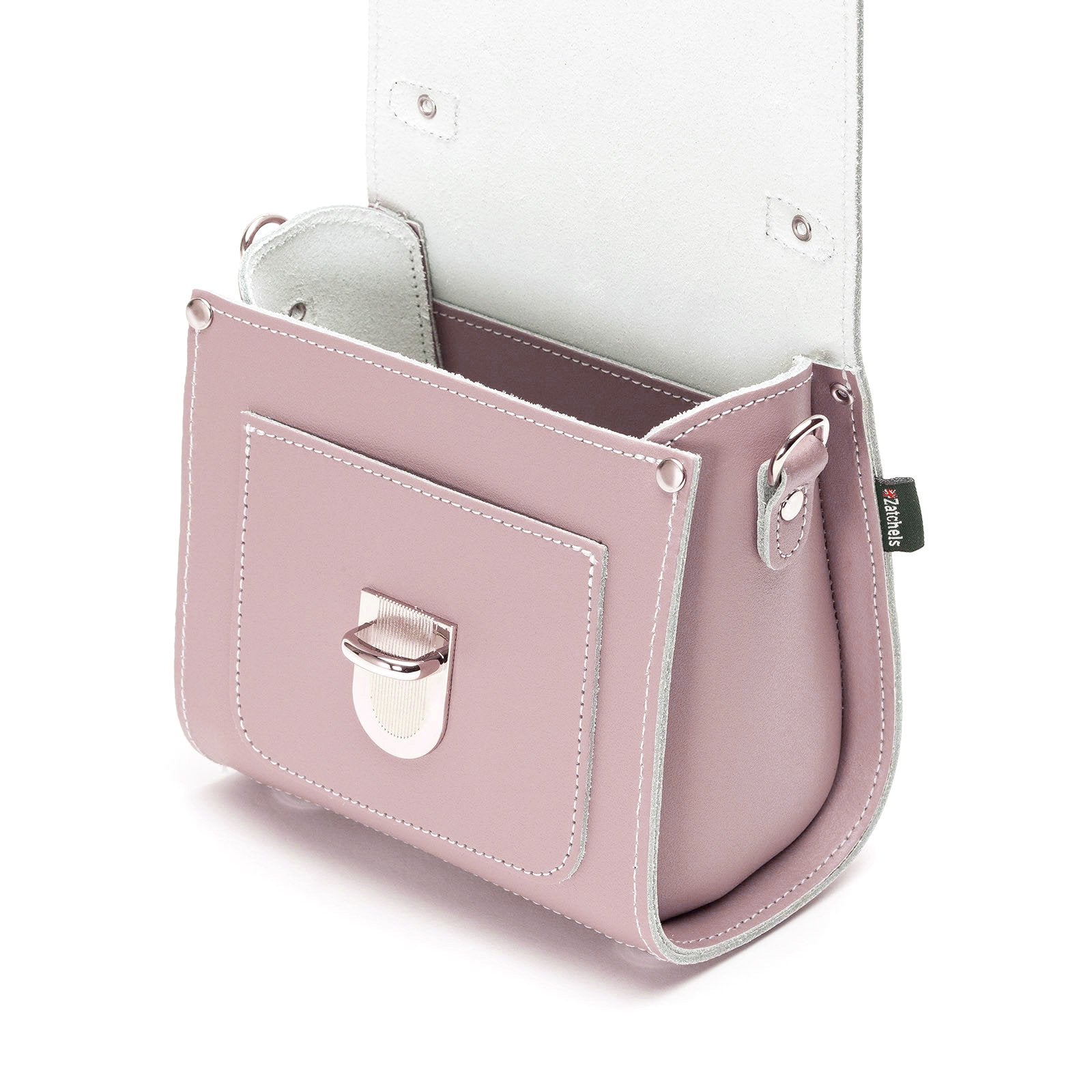 Handmade Leather Sugarcube Handbag in Rose Quartz