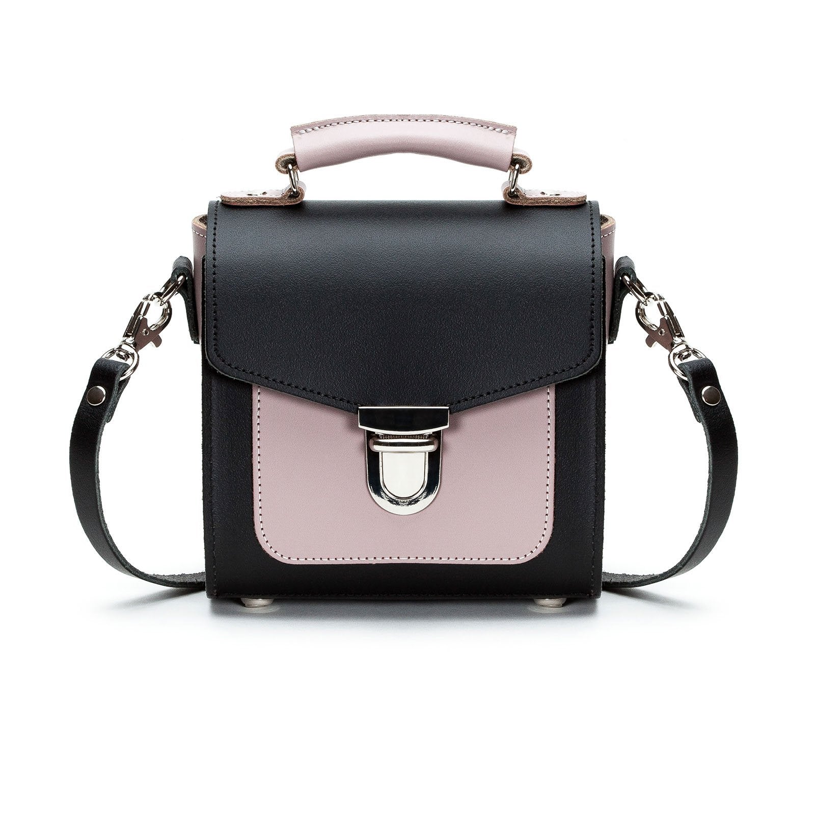 Handmade Leather Sugarcube Handbag in Rose Truffle