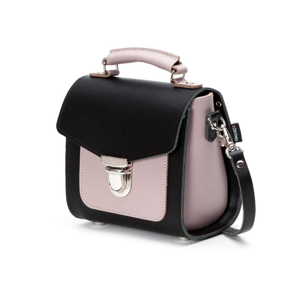 Handmade Leather Sugarcube Handbag in Rose Truffle