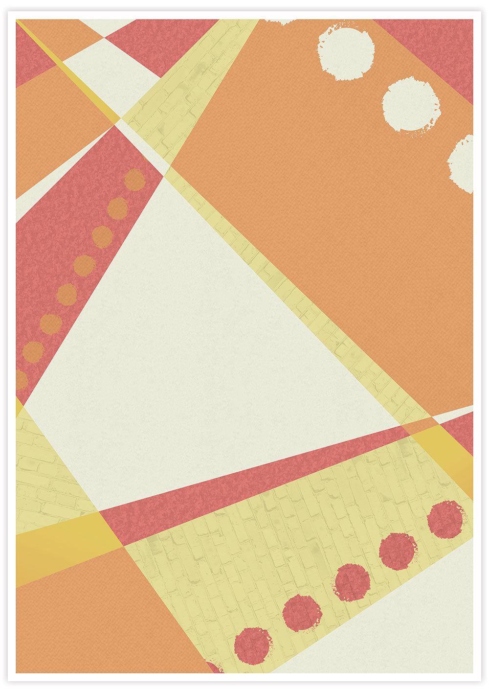Sunset Geometric Print with Warm Colour Palette