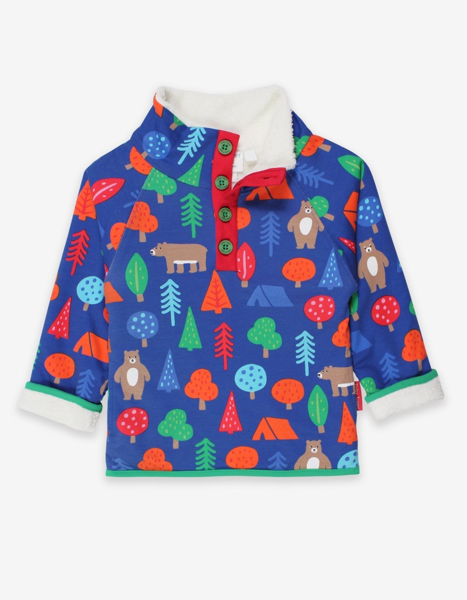 Organic Camping Bear Cosy Fleece Sweatshirt for Kids