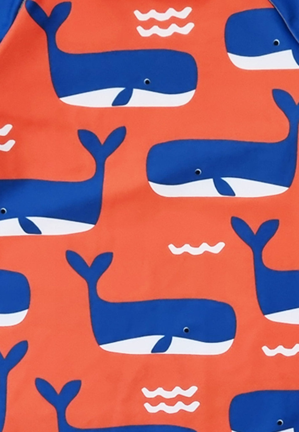 Whale Waves Print Kids Rash Vest