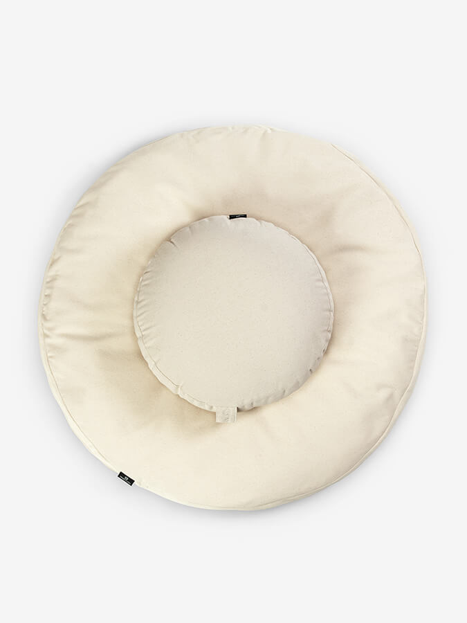 Round Organic Zabuton Meditation Cushion Kit with Zafu